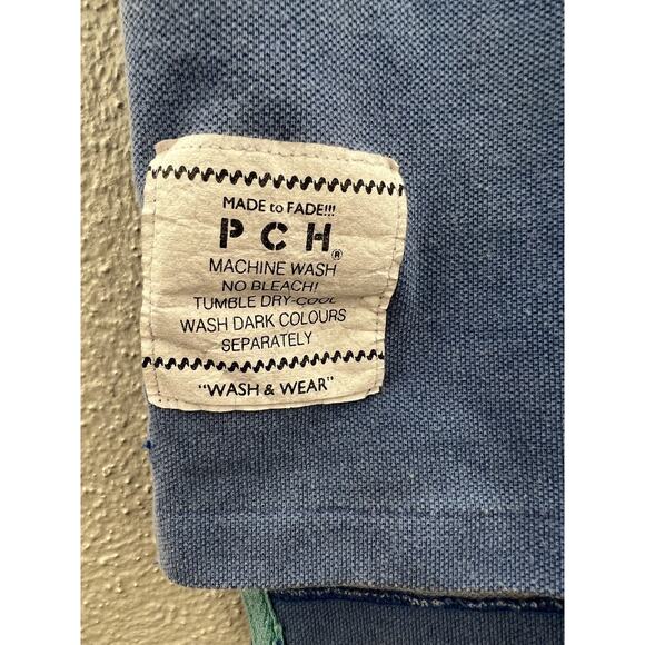 Vintage Mens Shirt Size Medium Pacific Coast Highway Blue Short Sleeve Polo - Picture 3 of 12